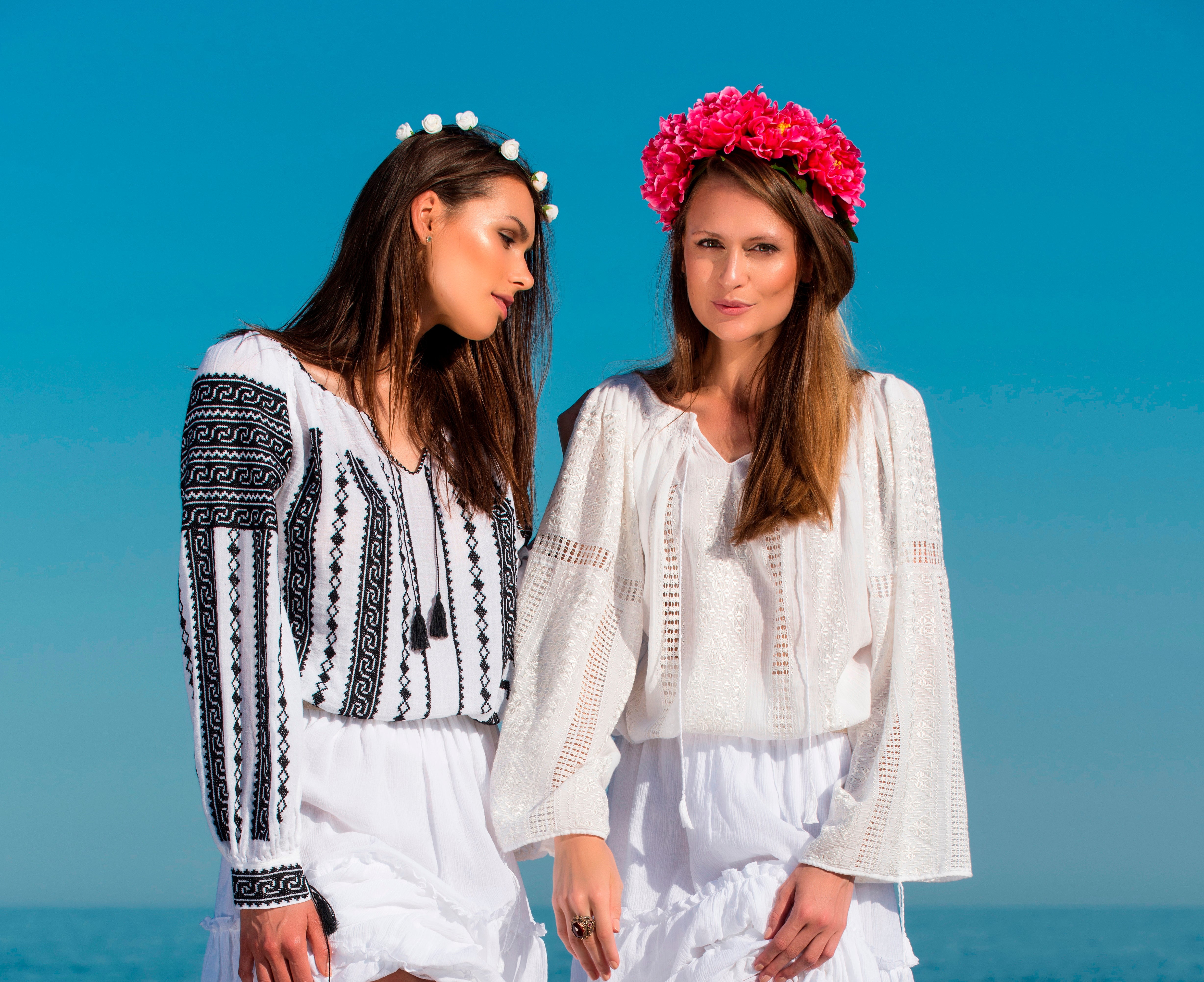 II tradiționale cu mânecă scurtă cusute manual