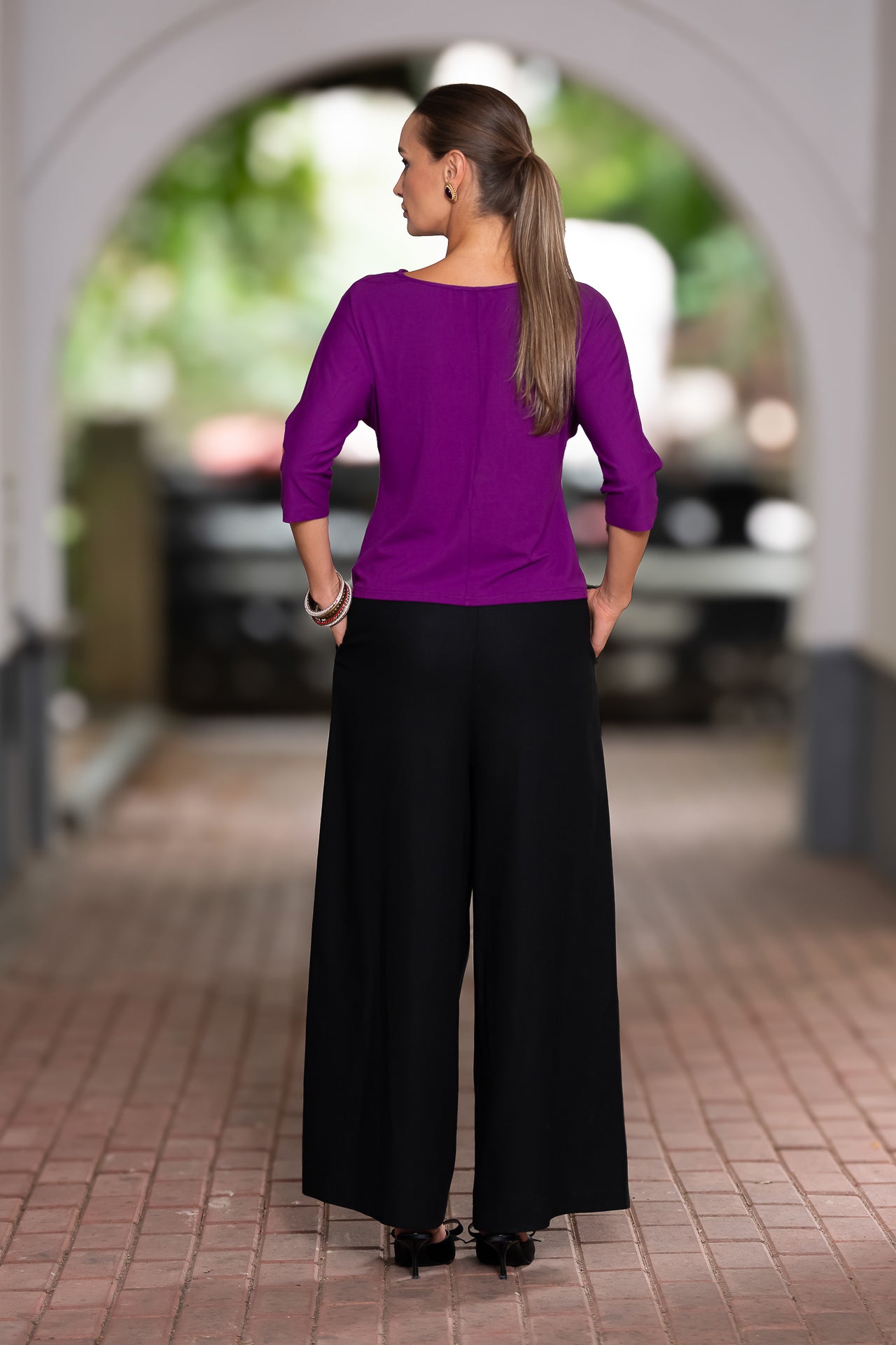 Bluza mov royal din jerseu Femina