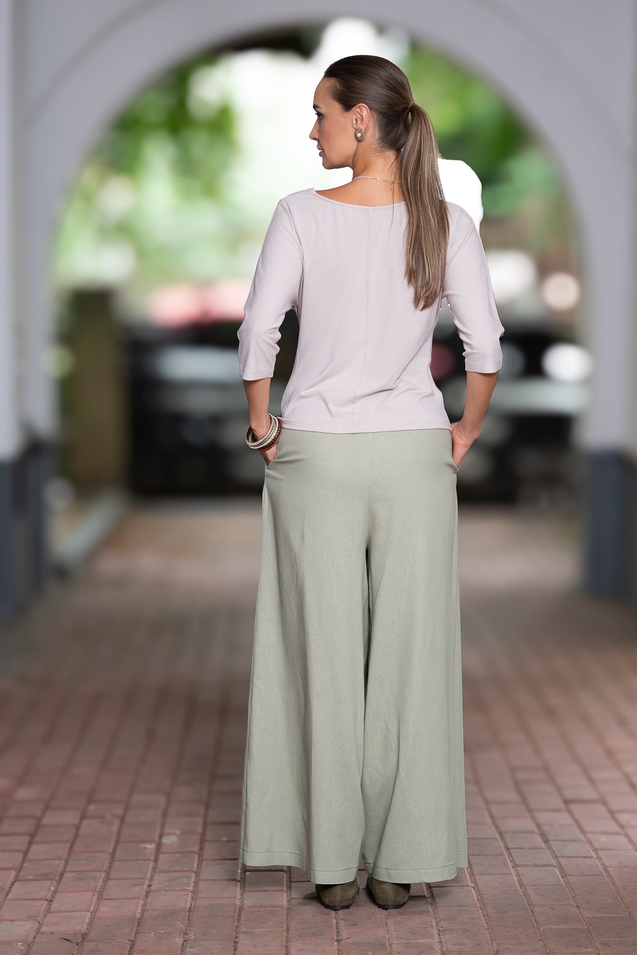 Bluza gri deschis din jerseu Femina